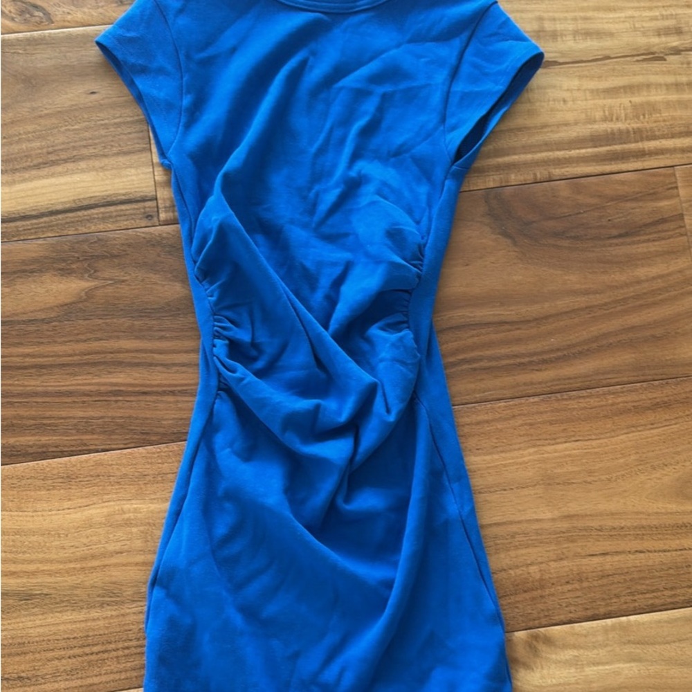 Blue Ruched Sheath Dress - Brand Unspecified